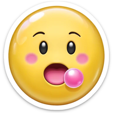 Emoji blowing bubble gum  sticker