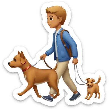 Person walking a dog sticker