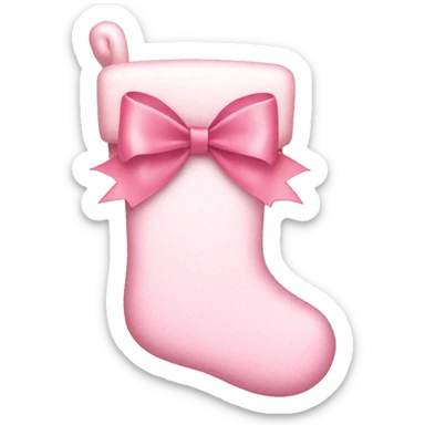  light pink Christmas stocking with bow sticker