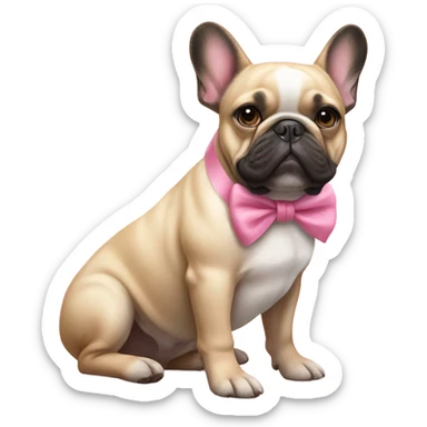 Frenchie with pink bow sticker