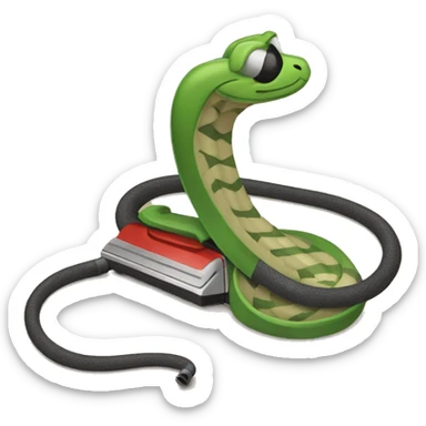 Snake vacuuming carpet sticker