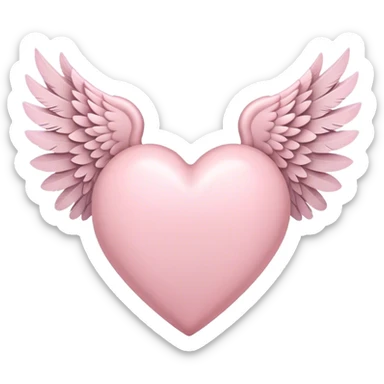 light pink heart with wings sticker