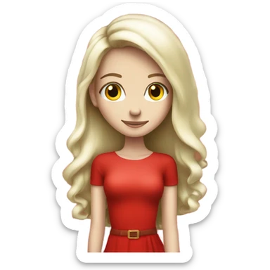 Pretty skinny white girl in red  Christmas sticker