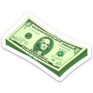 a floating usd bill sticker