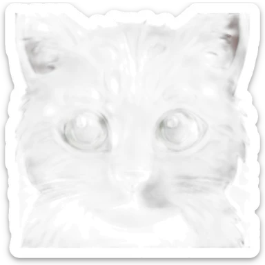cat grey fur with white stains and green eyes sticker