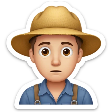 Agriculteur qui est perplexe et hésite sticker