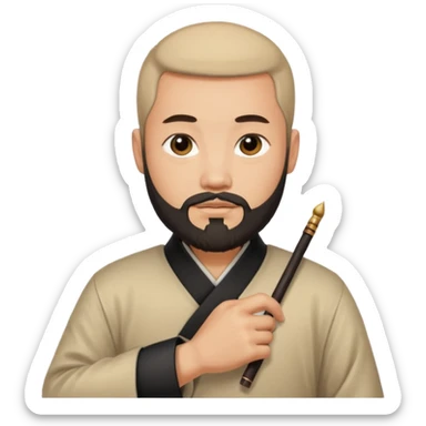 Ingeniero con barba y letra china minipeka  sticker