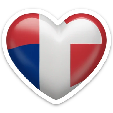 heart with french flag sticker