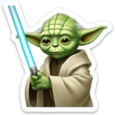 Yoda and lightsaber sounds sticker