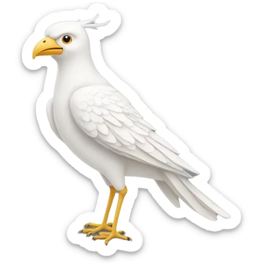 A tall white humanoid bird sticker