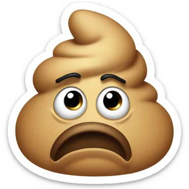 Unhappy poop sticker