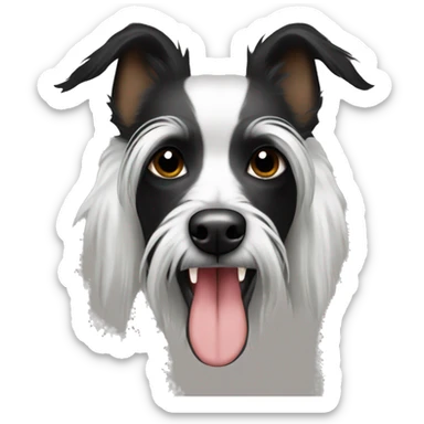 Black Chinese crested with side tongue sticker