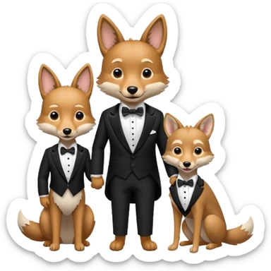 Dog marrying a coyote sticker