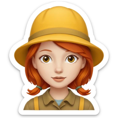 Chica pelirroja con gorro mostaza sticker