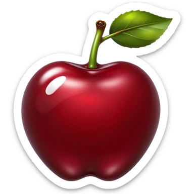 bitten cherry, liquid silver chrome, playful erotic symbolism, glossy shine sticker