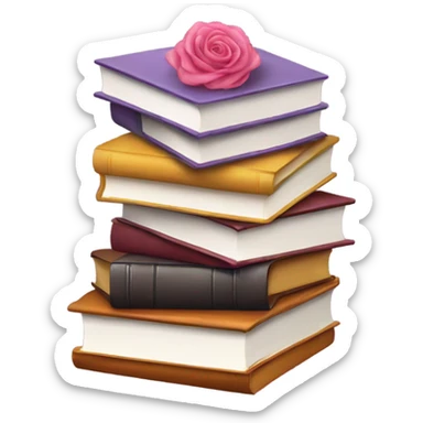 Stack of romance books sticker