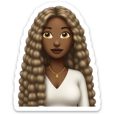 Black women with long hair queen sticker