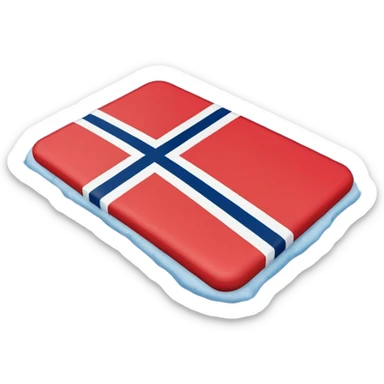 Norweigan flag on snowy ground  sticker
