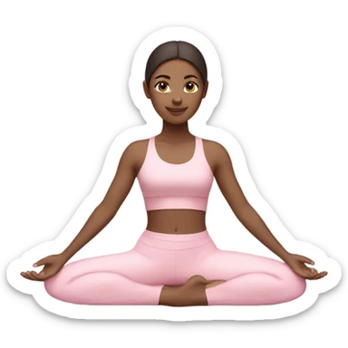 brunette yoga girl light pink clothes n sticker