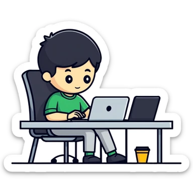 Home office setup sticker