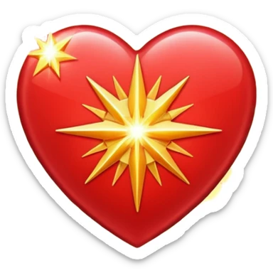 heart with starburst effect sticker