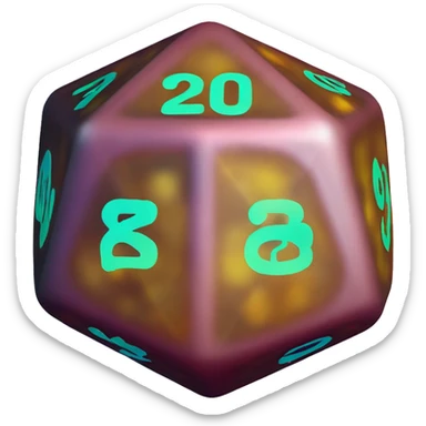 d20 chromatic dice sticker
