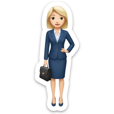 Female business woman standing full body sticker