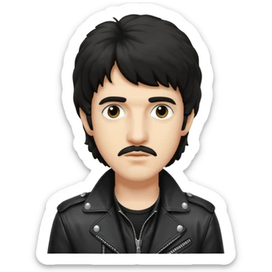 Phil Lynott with long dark brown hair sticker