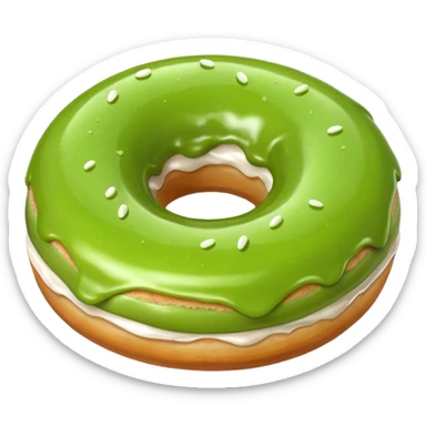 green apple donut sticker