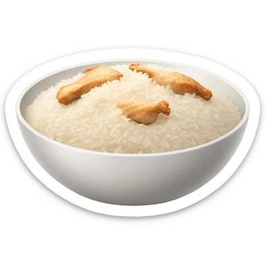 bowl of rice and chicken sticker