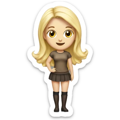 blonde girl in thighhighs sticker