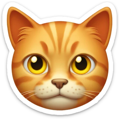 frowning orange cat with yellow eyes sticker