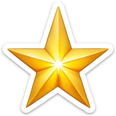 Bright shining golden star with rays of light sticker
