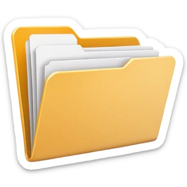 A minimalist open folder with tiny, suggesting a space ready to be filled. maintaining a clean and modern look. Flat UI illustration, digital art, empty state design, neutral background. sticker