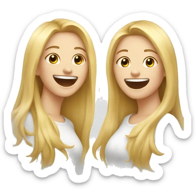 two white girls laughing sticker