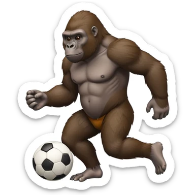 Gorila playing soccer sticker