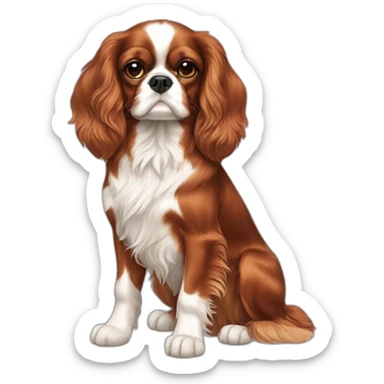 cavalier king Charles spaniel full brown sticker