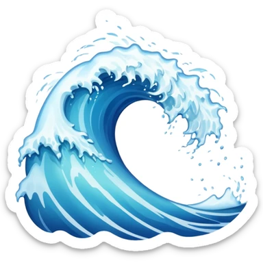splashing water wave sticker