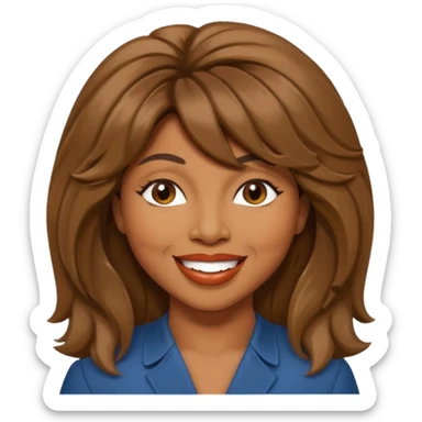 Tina Turner with brown long hair sticker