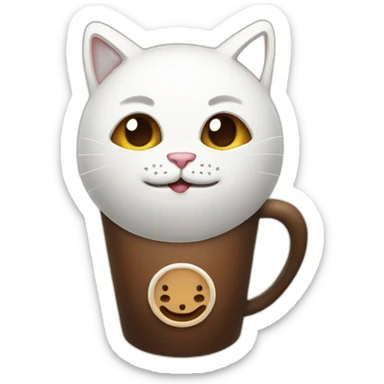 Coffee cat sticker