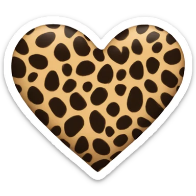 leopard print heart sticker