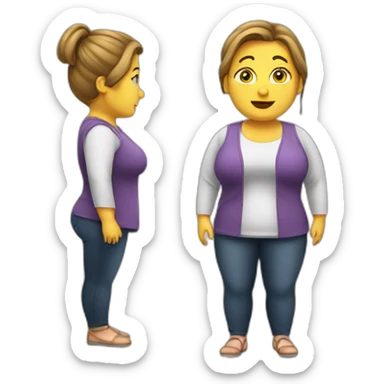 it computer woman overweight sticker