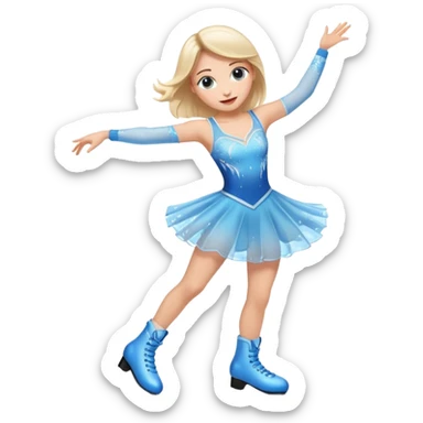 buz pıstının ustunde kayan,yarısma ıcın elbıse gıymıs ve artıstık hareketler yapan kadın emojısı  sticker