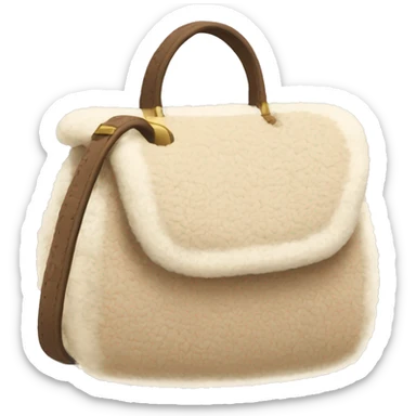 beige sherpa purse sticker