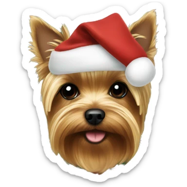 Yorkie in Christmas sweater sticker