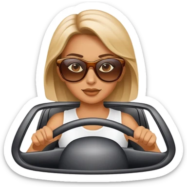 Woman driving fast sticker