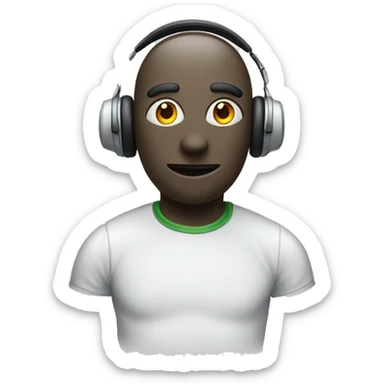 I need a customer support agent ghost with headphones sticker