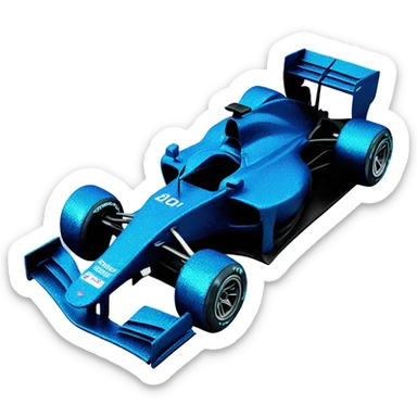 Formula 1 car in blue with glitter sticker