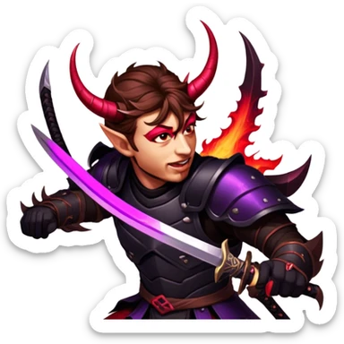 Demon-Horned Warrior sticker