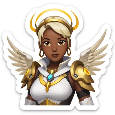lebron james cosplaying mercy from overwatch sticker
